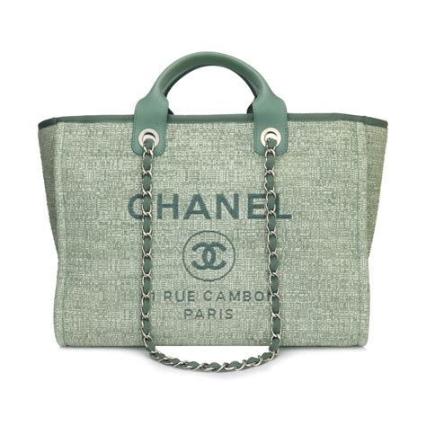 chanel green tote bag